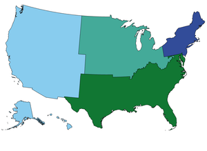 US States Colored By Region