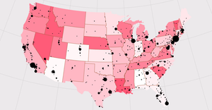US Choropleths Map And Captital/Major Cities
