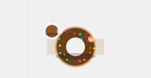 Fork of Donut with Cofee