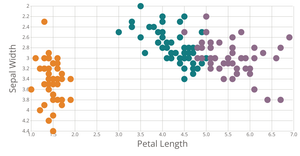 IRIS Scatterplot with Color