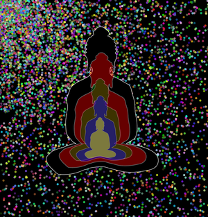 forking budha into 5 -overlapping Buddha