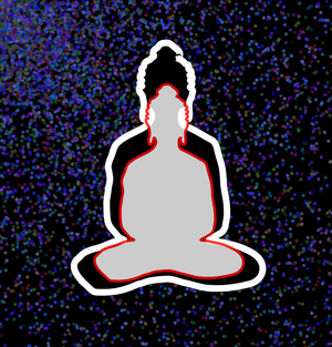 Buddha in colors -overlapping Buddha 2 reflections