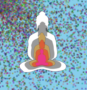 Buddha of Dinesh in colors -overlapping Buddha*5