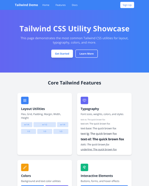 Tailwind Utility Showcase