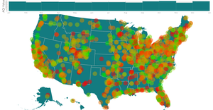 AQI Data in America in 2021 with Histogram and Brushing