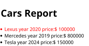 Cars Report