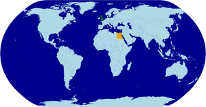 World Map - continent interactions (labels)
