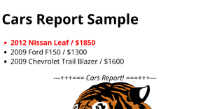 Cars Report HTML/CSS/SVG