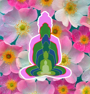 TASK-3 6 overlapping buddhas with flower background