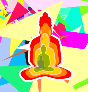 Fork of Fork of Fork of Fork of Fork of Buddha in colors -overlapping Buddha