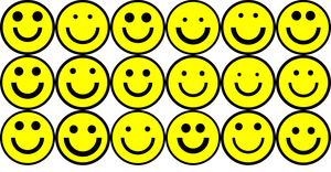 Smiley Face Part VI - variations 16 faces