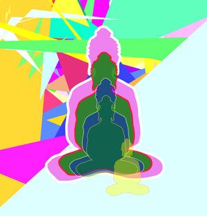 Fork of Fork of Fork of Fork of Fork of Buddha in colors -overlapping Buddha