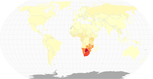 React world HIV/AIDS map
