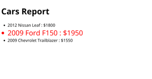 Cars Report 2
