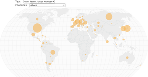 Worldwide Suicide Map with Two Menu and Tooltips