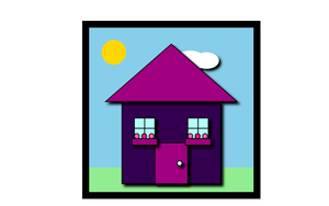 SVG House with Clouds