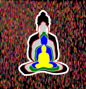 Fork of Fork of Fork Buddha in colors -overlapping Buddha