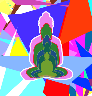 Fork of Fork of Fork of Fork of Fork of Buddha in colors -overlapping Buddha