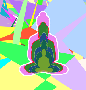 Fork of Fork of Fork of Fork of Fork of Buddha in colors -overlapping Buddha