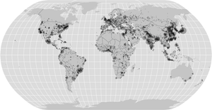 Worldmap with cities