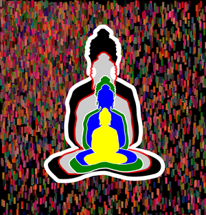 Fork of Fork of Fork Buddha in colors -overlapping Buddha