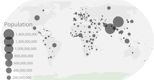 Circles on a map