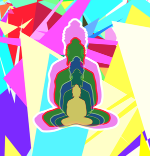 Fork of Fork of Fork of Fork of Fork of Fork of Buddha in colors -overlapping Buddha