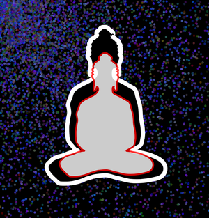 Buddha in colors -overlapping Buddha 2 reflections