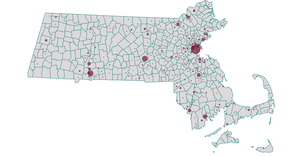Mass Crime Map with circle size corresponding to crime total count