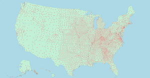 US Map with County Centroids using D3.js