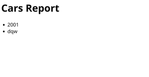HTML Cars Report