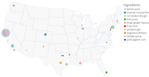 Interactive Bubble Chart for Top Cocktail Ingredients