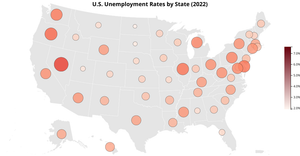 US Unemployment Bubble Map