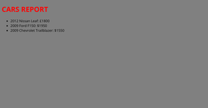 HTML CAR REPORT