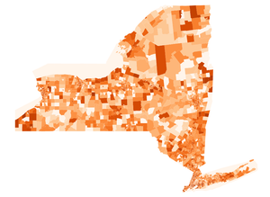 New York Census Tracts Demographics: Black, Log scale