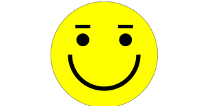 smiley face with eyebrows