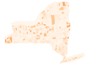 Fork of New York Census Tracts Demographics: Black, Sqrt scale