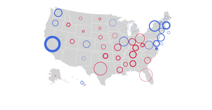 2020 presidential election margins (preliminary results)