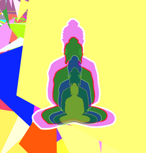 Fork of Fork of Fork of Fork of Fork of Fork of Buddha in colors -overlapping Buddha