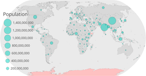 Circles on a map