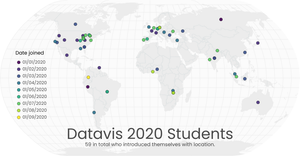 Locations of Datavis 2020 Students By Date