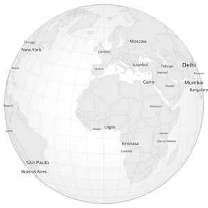Zoomable Globe with Cities on SVG