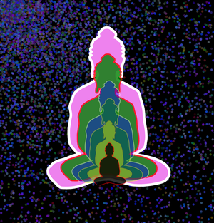 Fork of Fork of Fork of Fork of Fork of Fork of Buddha in colors -overlapping Buddha