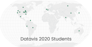 Locations of Datavis 2020 Students First Pass