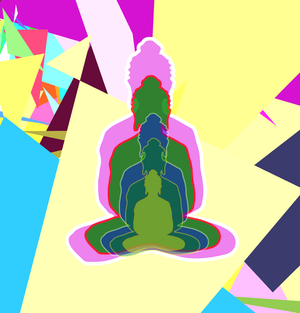 Fork of Fork of Fork of Fork of Fork of Fork of Buddha in colors -overlapping Buddha