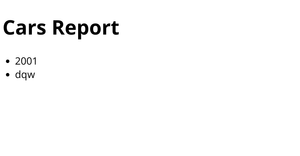 HTML Cars Report