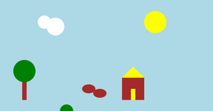 Fork of Let's make a face with D3.js and a house.