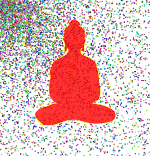 Fork of Buddha in colors -white background Buddha