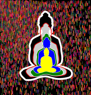 Fork of Fork of Fork Buddha in colors -overlapping Buddha