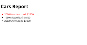 Cars Report Fork